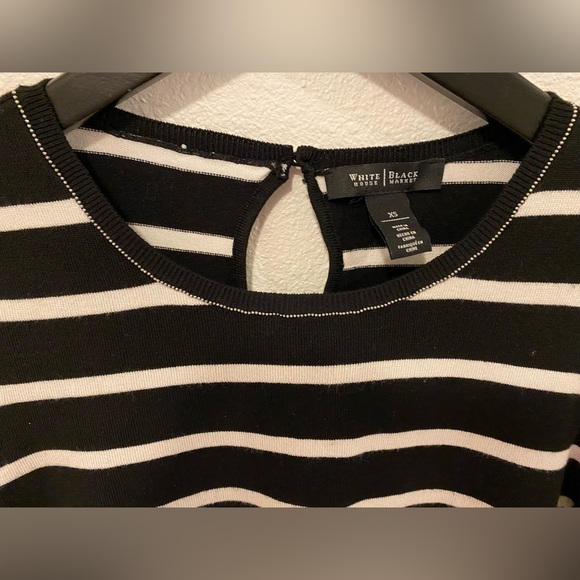 White House Black Market Top Black/White Womens Size XS - Picture 3 of 9